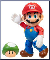 Mario (with 1-Up Mushroom) from Super Mario - Basic Series manufactured by Jakks Pacific [Loose]