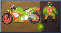 Road Racin' Mike with Kowabunga Bike from Teenage Mutant Ninja Turtles - Bodacious Bikers manufactured by Playmates [Loose]