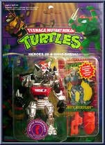 Robotic Rocksteady [Reissue] from Teenage Mutant Ninja Turtles - 1994 - Basic Figures (with Cards) manufactured by Playmates [Front]