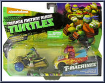 Leo in AT-3 & Fishface in Shell Cruiser from Teenage Mutant Ninja Turtles - Nickelodeon - T-Machines manufactured by Playmates [Front]