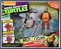 Raphael (with Ground Pounder Battle Shell) from Teenage Mutant Ninja Turtles - Nickelodeon - Mutations manufactured by Playmates [Front]