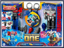 Optimus Prime / Megatron from Transfomers One - Robot Battlers manufactured by Hasbro [Front]