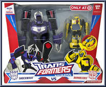Shockwave vs Bumblebee from Transformers - Animated - Exclusives manufactured by Hasbro [Front]