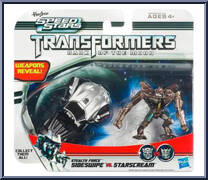 Sideswipe vs Starscream from Transformers - Dark of the Moon - Speed Stars Mini Changers manufactured by Hasbro [Front]
