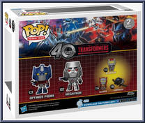 Optimus Prime / Megatron (Metallic) from Transformers - 40 Years Pop! manufactured by Funko [Back]
