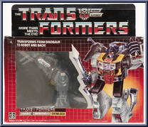 Grimlock from Transformers - Generation 1 - Series 2 manufactured by Hasbro [Front]