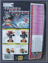 Huffer from Transformers - Generation 1 - Series 1 manufactured by Hasbro [Back]
