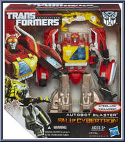 Blaster (Autobot) with Steeljaw from Transformers - Generations - Fall of Cybertron - Voyager Class manufactured by Hasbro [Front]