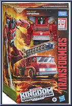 Inferno from Transformers - Kingdom War for Cybertron - Voyager manufactured by Hasbro [Front]