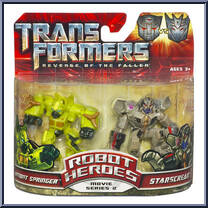 Autobot Springer vs Starscream from Transformers - Revenge of the Fallen - Robot Heroes manufactured by Hasbro [Front]