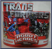 Optimus Prime / Ravage from Transformers - Robot Heroes - Generation 1 manufactured by Hasbro [Front]