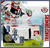 Ratchet from Transformers - Robots in Disguise (2015) - 1-Step Changers manufactured by Hasbro [Front]