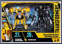 Clunker Bumblebee vs Barricade from Transformers - Studio Series - Buzzworthy Bumblebee manufactured by Hasbro [Front]
