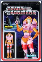 Arcee (Pink & Orange) from Transformers - Wave 8 manufactured by Super7 [Front]