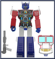 Optimus Prime (Clear Red / Blue) from Transformers - Ultimate manufactured by Super7 [Loose]