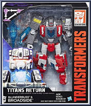 Blunderbuss & Broadside from Transformers - Titans Return - Voyager manufactured by Hasbro [Front]
