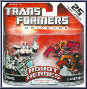 Prowl / Laserbeak (G1 Series)  from Transformers - Universe 2008 - Robot Heroes manufactured by Hasbro [Front]