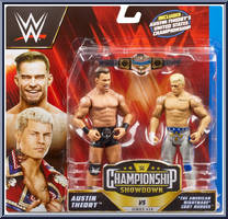 Austin Theory vs Cody Rhodes from WWE Championship Showdown - Series 14 manufactured by Mattel [Front]