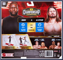 Omos / AJ Styles from WWE Championship Showdown - Series 10 manufactured by Mattel [Back]