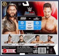 Roman Reigns vs LA Knight from WWE Championship Showdown - Series 21 manufactured by Mattel [Back]