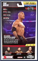 Rock from WWE Elite Collection - Top Picks - 2023 manufactured by Mattel [Back]