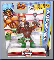 Kofi Kingston (Green Trunks) from WWE Rumblers - Basic Series manufactured by Mattel [Front]