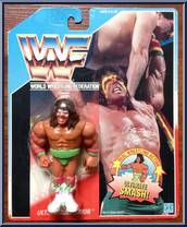 Ultimate Warrior (Green Trunks) from WWF - Series  1 manufactured by Hasbro [Front]