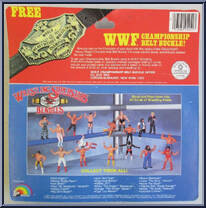 Jesse "The Body" Ventura / Randy "Macho Man" Savage from WWF - Bendies - Tag Team Champions manufactured by LJN [Back]