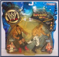 Edge / Kurt Angle from WWF R3 - Unchained Fury 2 manufactured by Jakks Pacific [Front]