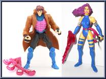 Gambit & Psylocke from X-Men - Canadian 2-Pack - Series Light Up Weapons manufactured by Toy Biz [Loose]