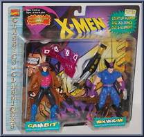 Gambit & Wolverine from X-Men - Canadian 2-Pack - Series Light Up Weapons manufactured by Toy Biz [Front]