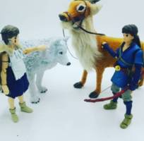 San with wolf-god and Ashitaka with Yakul from Princess Mononoke (Anime) Custom Action Figure