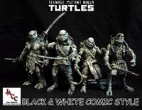 TMNT Movie "Black & White" Throwback Figures (Teenage Mutant Ninja Turtles) Custom Action Figure