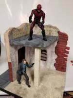 Apartment / Street Scene Diorama - 360° view (Marvel Universe) Custom Diorama / Playset